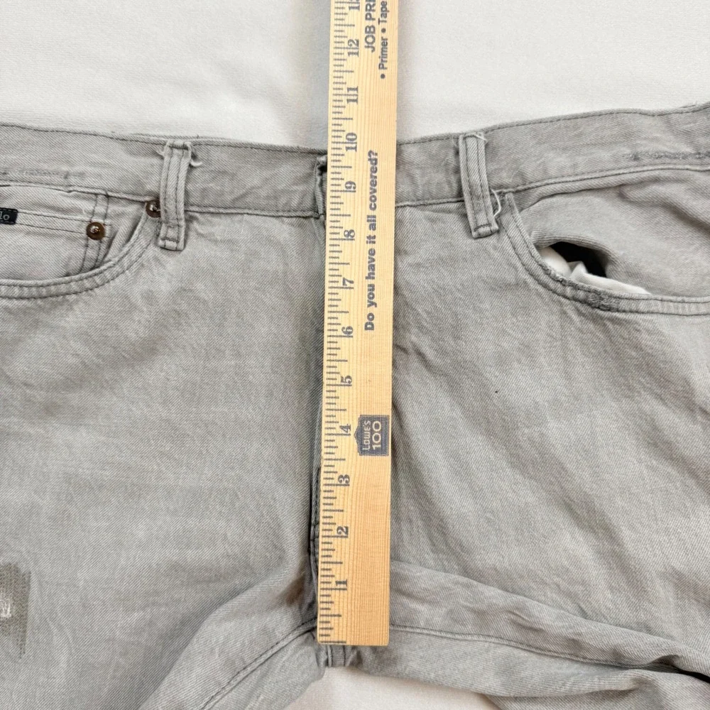 Polo Ralph Lauren Sullivan Slim Jeans Men's 34X34 Light Grey Repaired Distressed